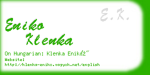 eniko klenka business card